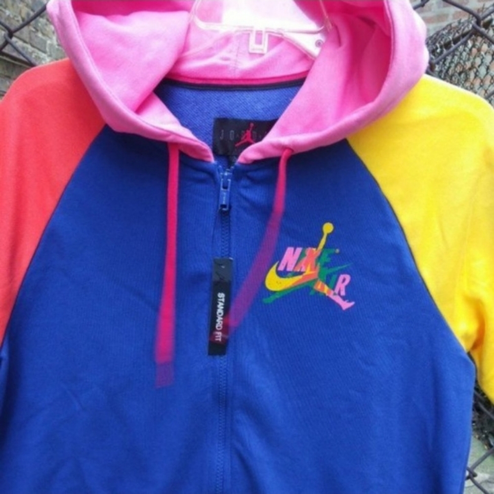 Nike Air Jordan Rivals Full Zip Colorful Hoodie Sweater - Picture 3 of 3